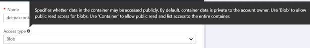 create azure storage account