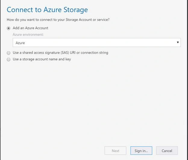 Access Azure Blob Storage