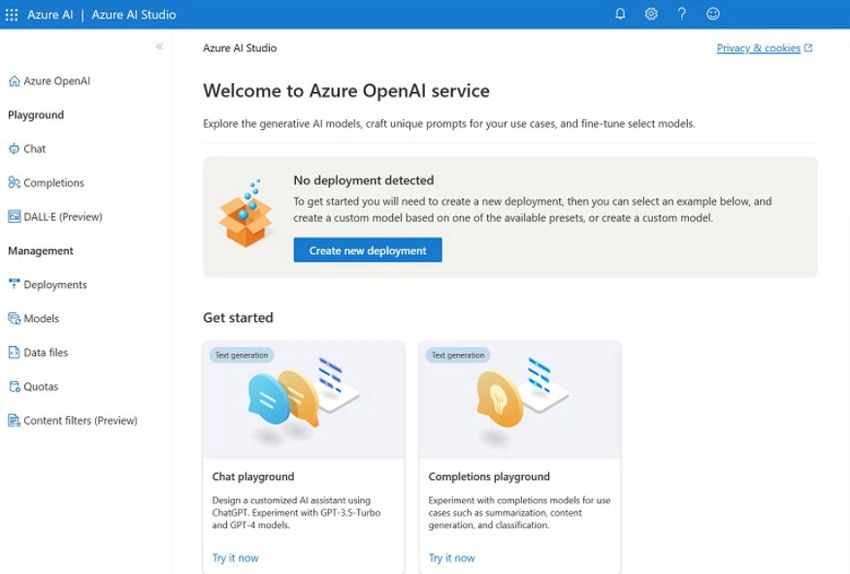 Azure OpenAI Studio