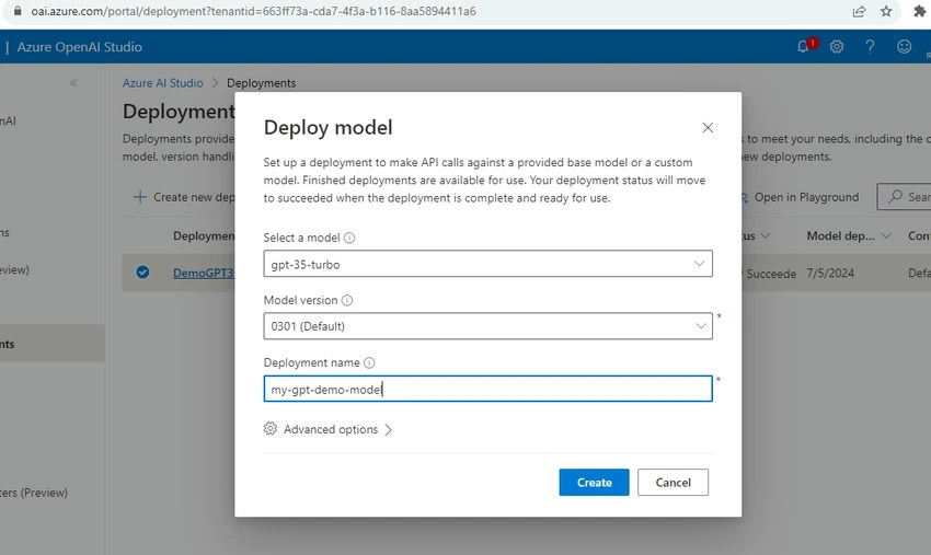 Deploy model