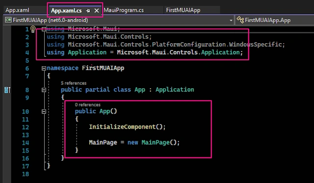MAUI Application class