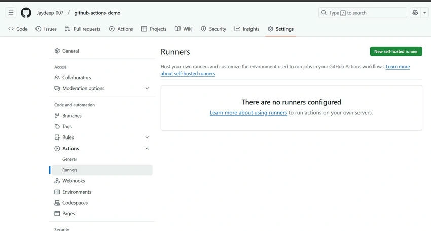 Hosted runner