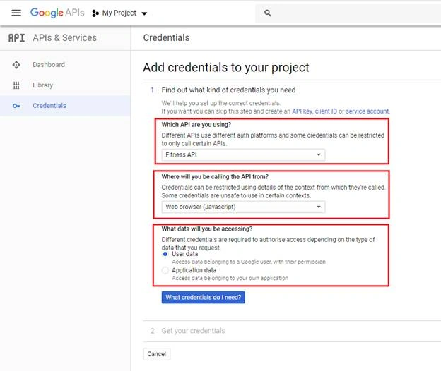Google Fitness REST API