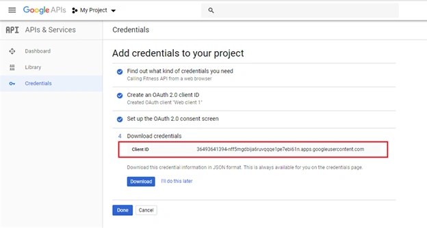 Google Fitness REST API