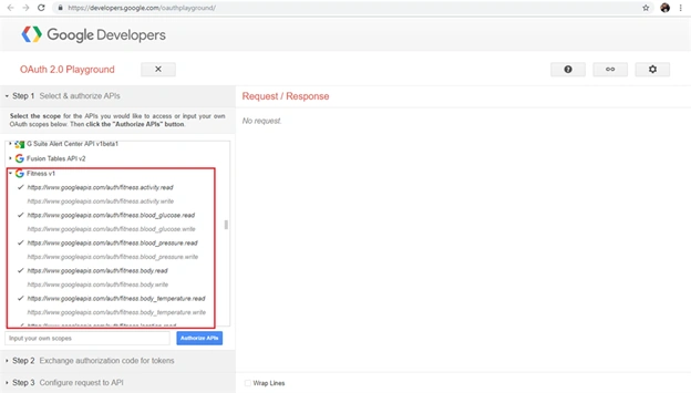Google Fitness REST API