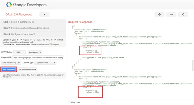 Google Fitness REST API