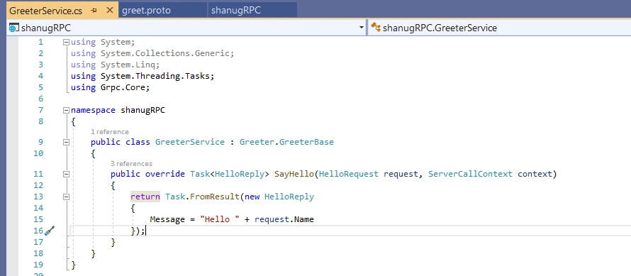 gRPC Client And Server Using ASP.NET Core