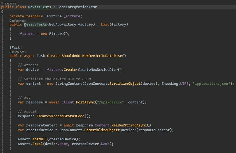  Create a test class