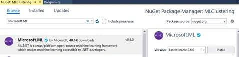 Machine Learning .NET For Clustering Model
