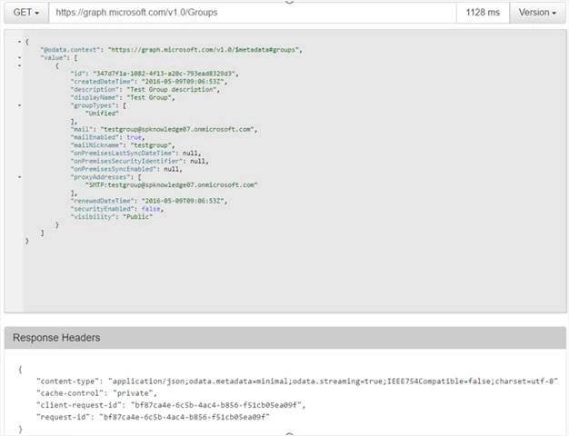 Graph Explorer Request & Response