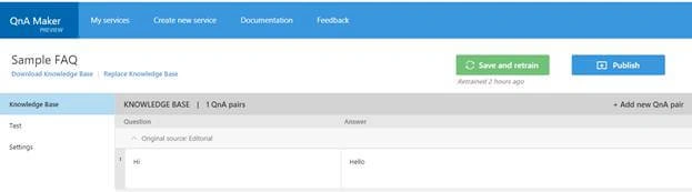 Microsoft QnA Maker