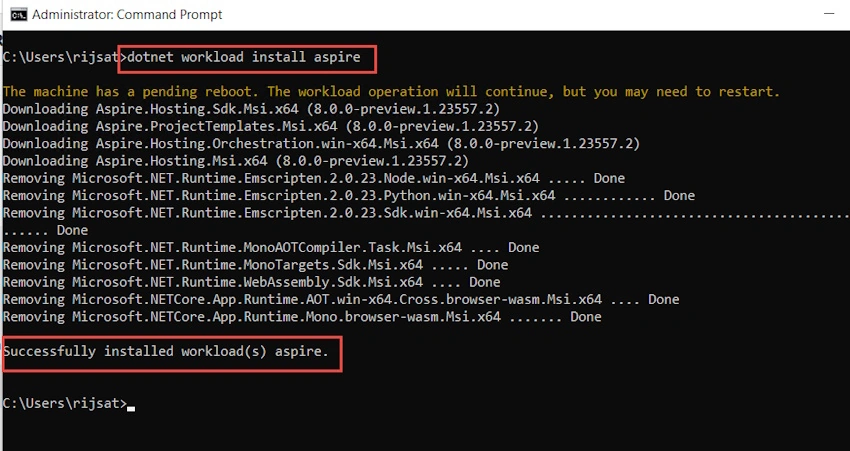 Install .NET Aspire