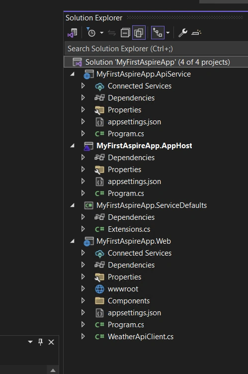 Solution explorer
