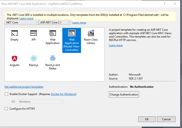 .NET Core SDK 2.1
