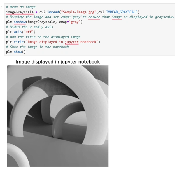 Show grayscale image in Jupyter Notebook