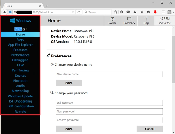 windows device portal