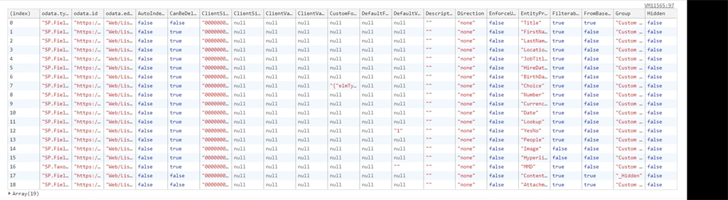 Filter fields