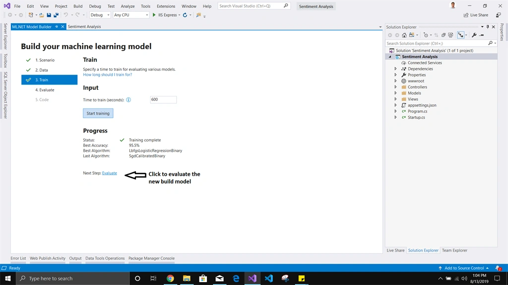 Sentiment Analysis In ASP.NET Core Using ML.Net