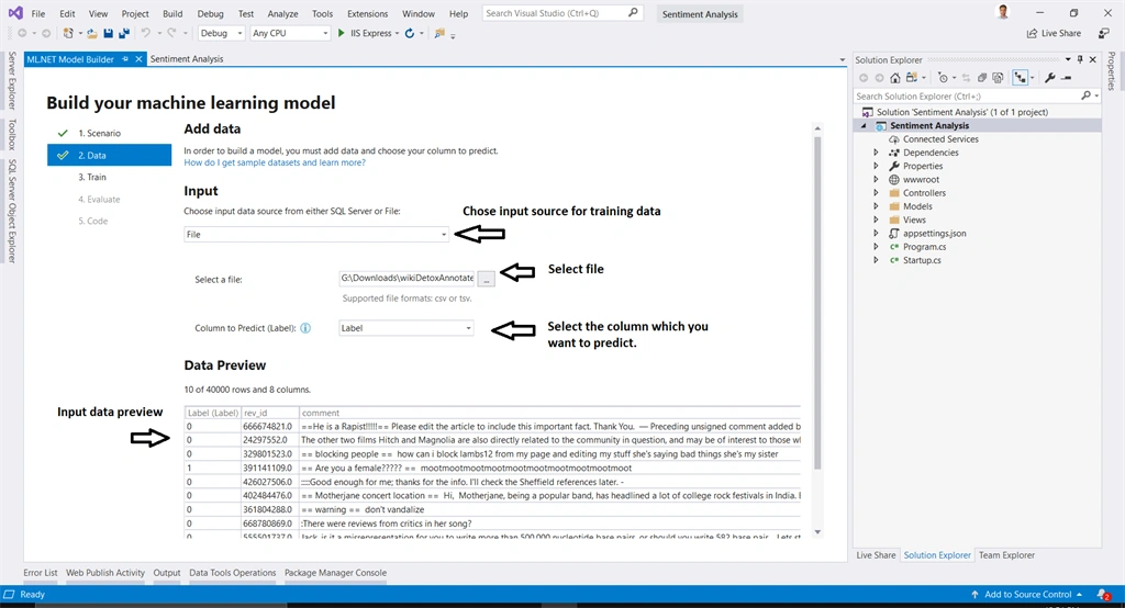 Sentiment Analysis In ASP.NET Core Using ML.Net