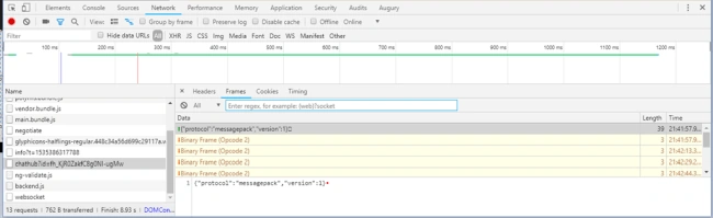 Getting started with SignalR using ASPNET Core - Using Message Pack