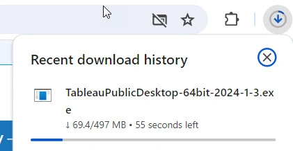 Starts downloading