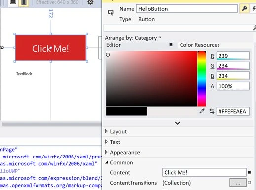UWP Button Control