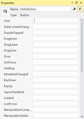 Event Properties window