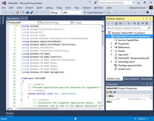 UWP Project and Files