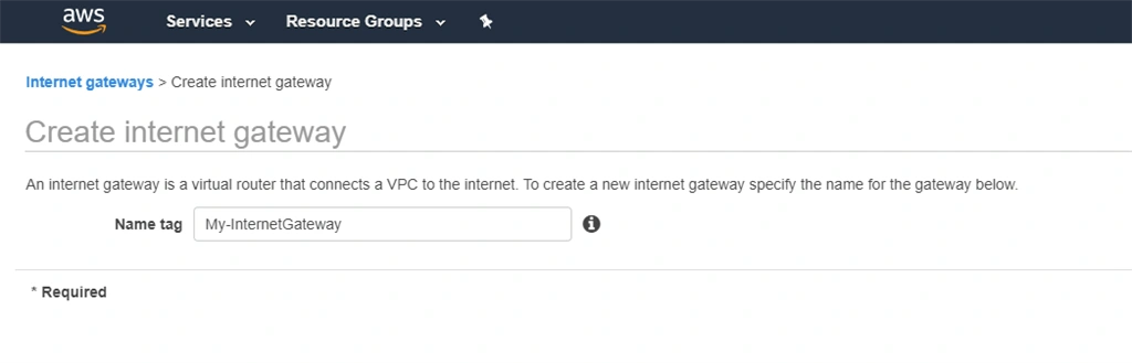 Setting up VPC in AWS