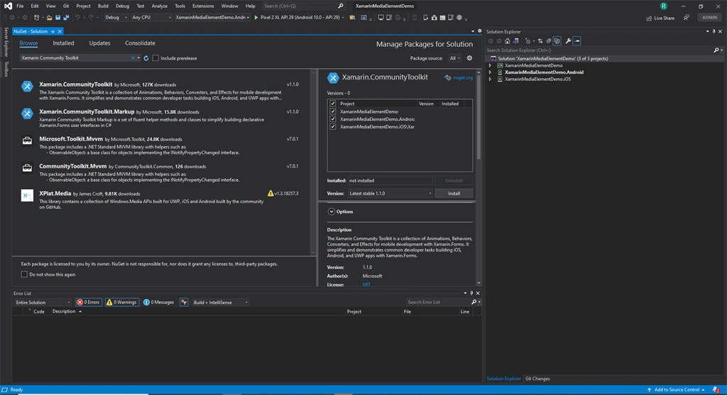 Getting Started With Xamarin Forms Media Element