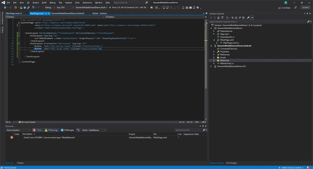 Getting Started With Xamarin Forms Media Element