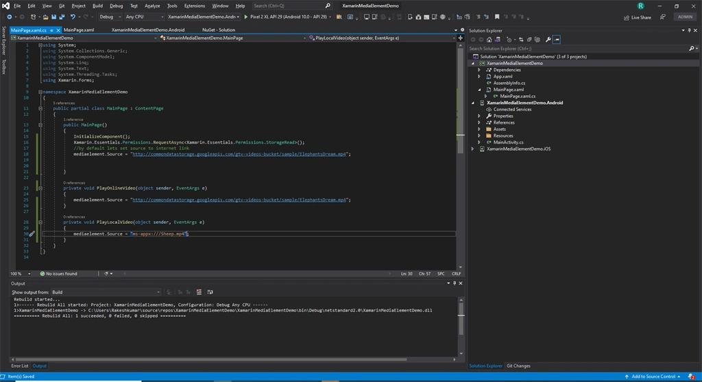 Getting Started With Xamarin Forms Media Element
