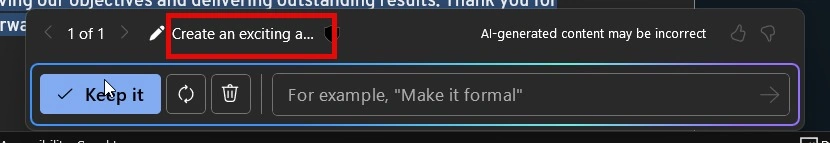 Existing prompt