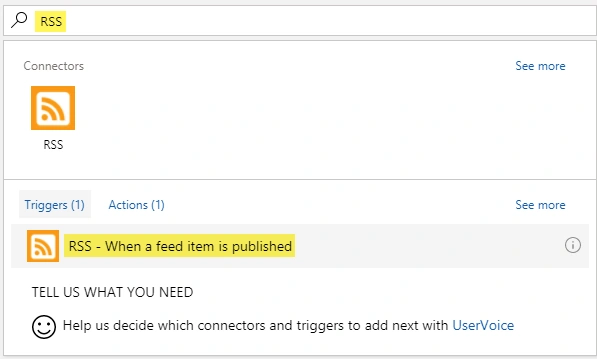 Azure Logic App - Define RSS Connector