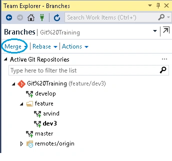 Git Operations With Visual Studio