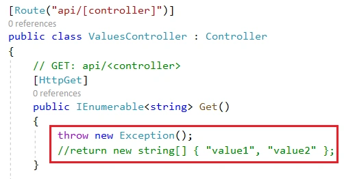Exception explicitly
