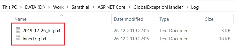 Two log files