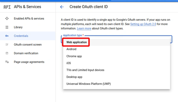 Google sign in for web application