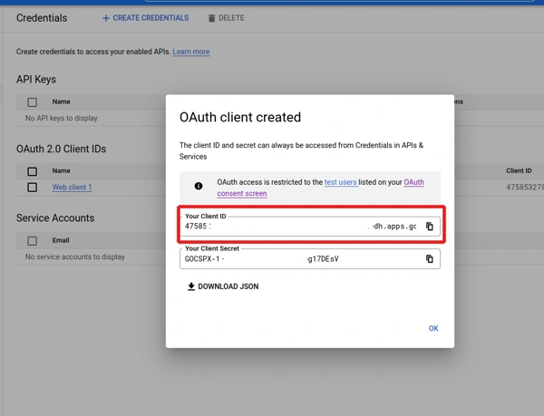 Google Sign in Client Id