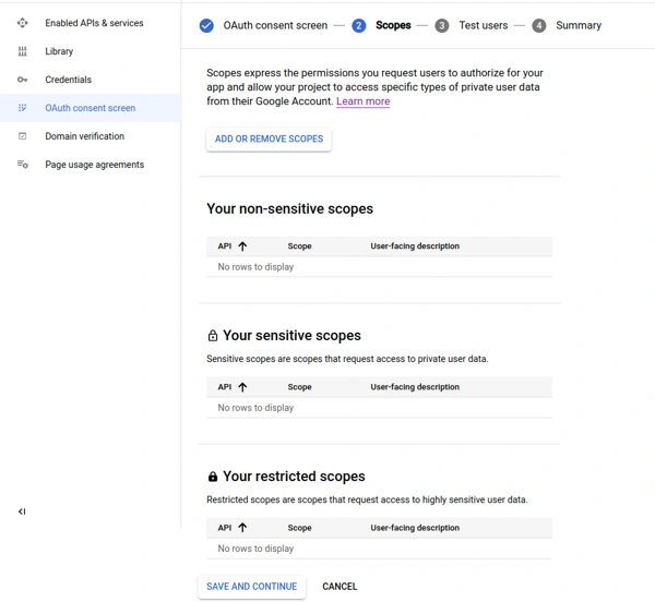 google cloud consent screen