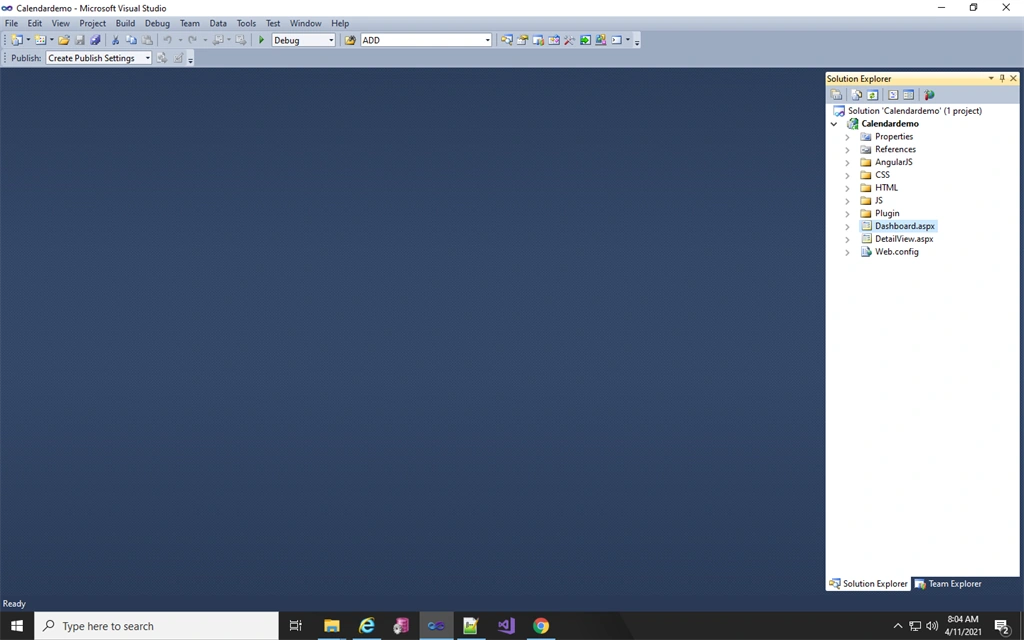 Javascript Calendar using AngularJS in ASP.NET