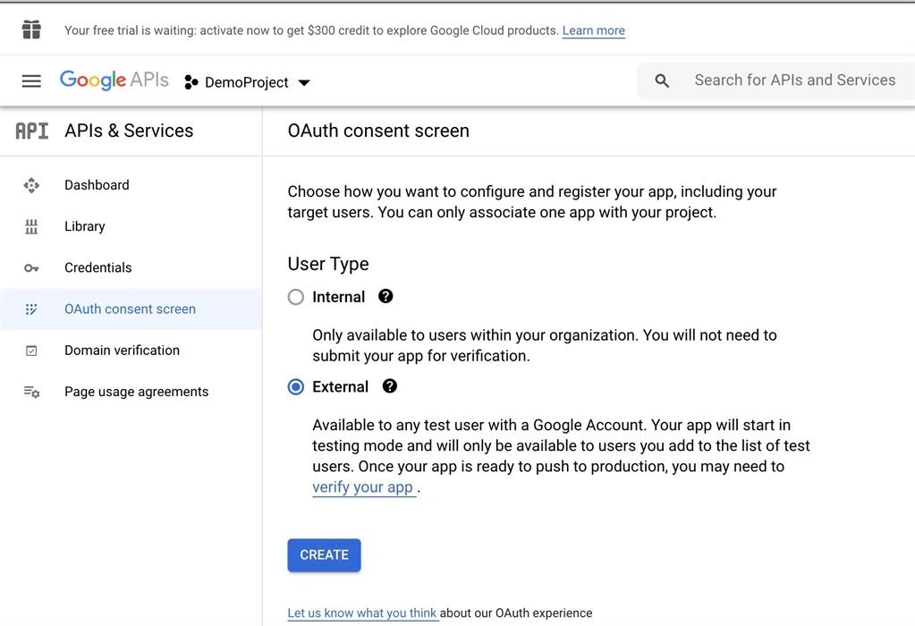 Google OAuth Authorization Using REST API