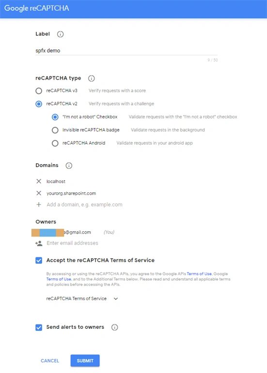 Google ReCaptcha In SharePoint Framework Webpart(SPFx)