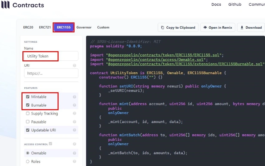 Open Zeppelin Utility Token