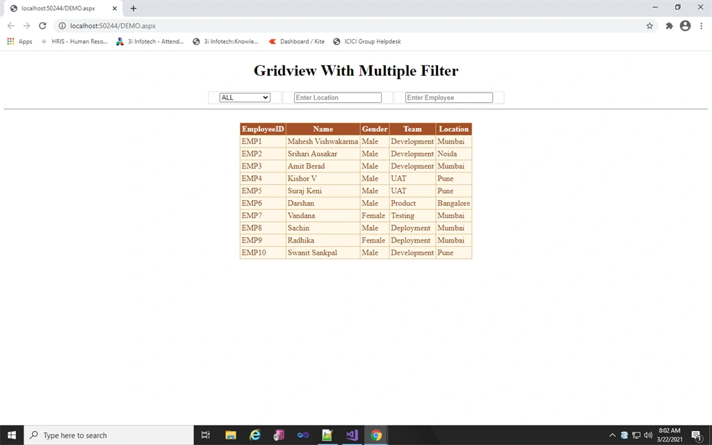 GridView With Multiple Filters