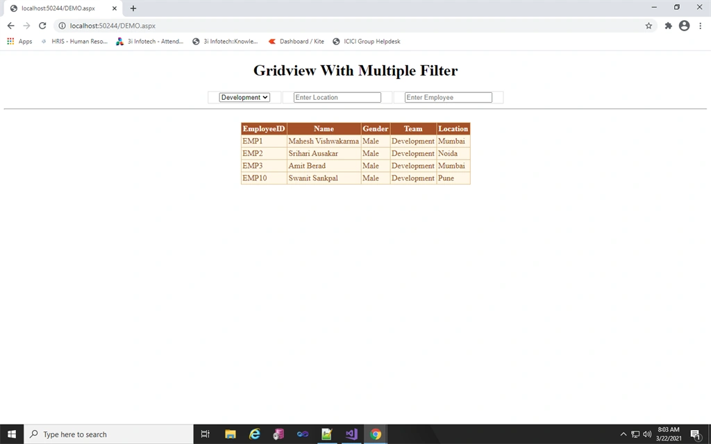 GridView With Multiple Filters