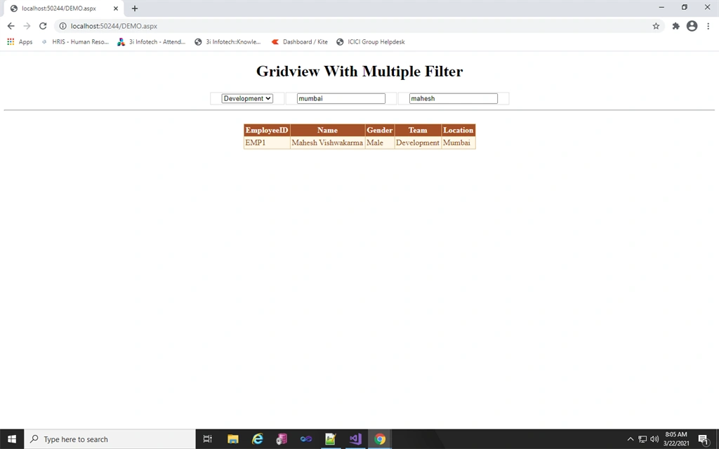GridView With Multiple Filters
