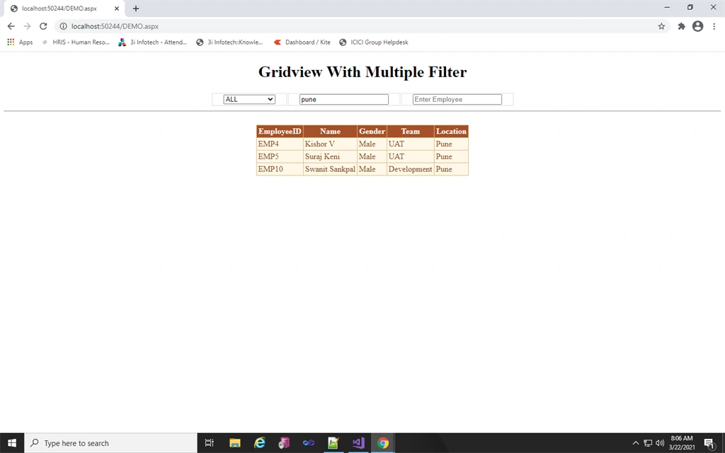 GridView With Multiple Filters