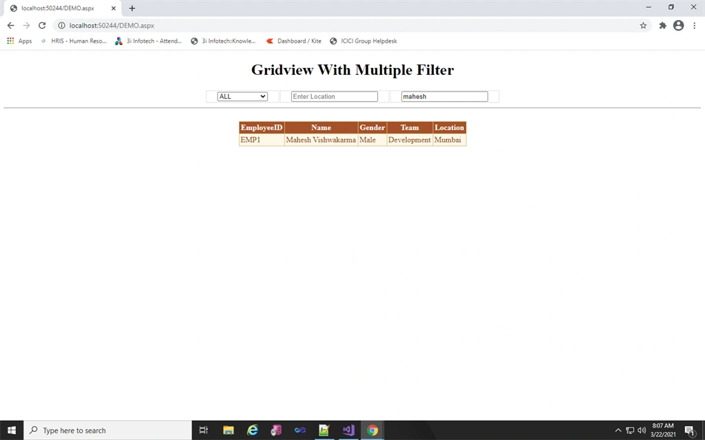 GridView With Multiple Filters