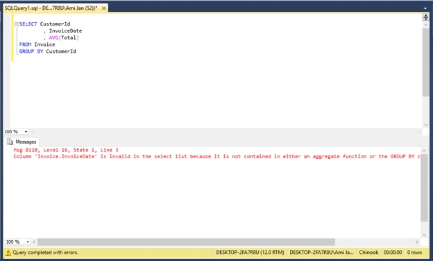 Group By Having Aggregate Functions